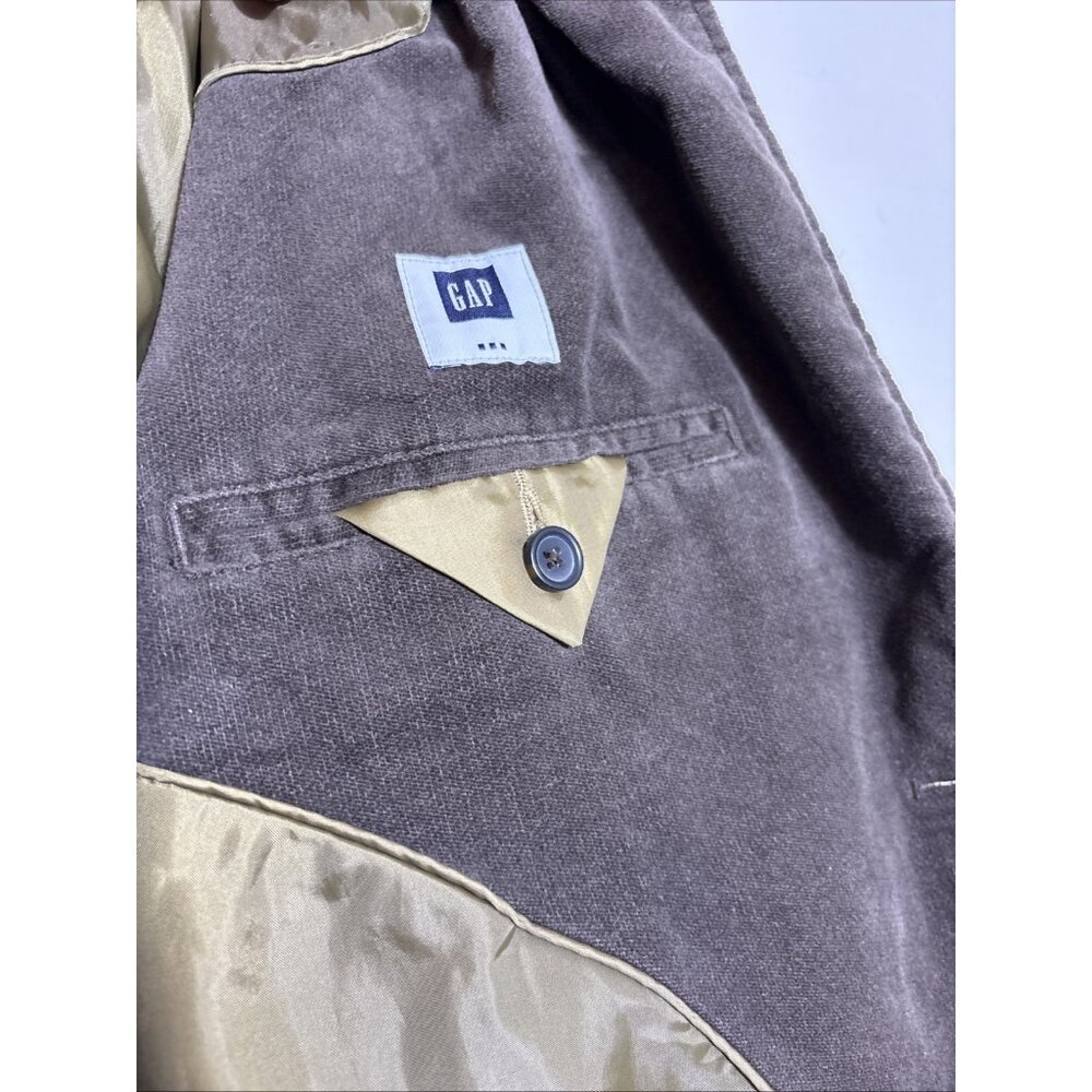 Gap Men XL Brown Suede Cotton Academia Y2K VTG Preppy 2-Button Blazer Grandpa - Picture 8 of 13